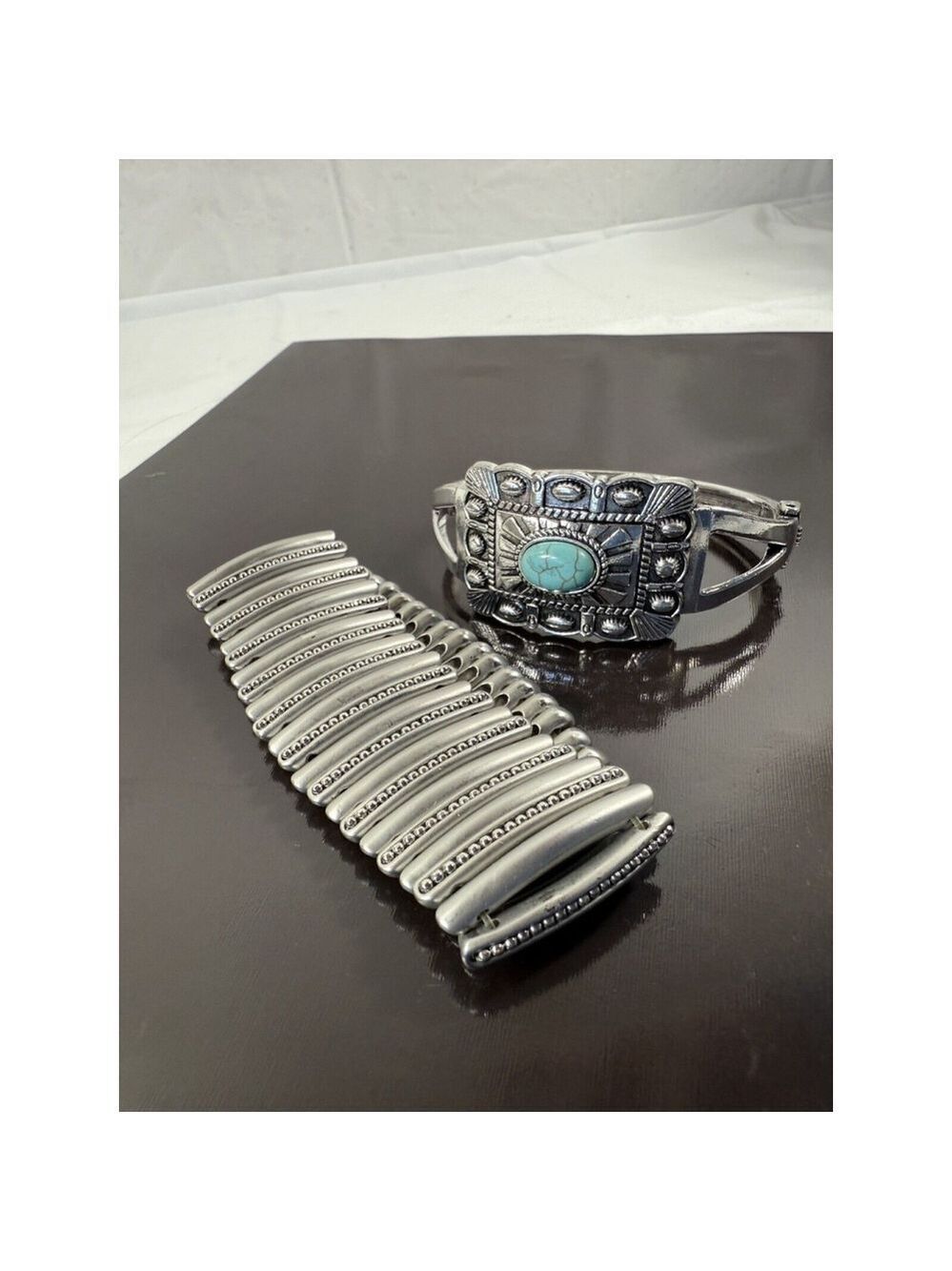 Lia Sophia Kiam Family ROBIN Bracelet and silver turquoise cuff bracelet